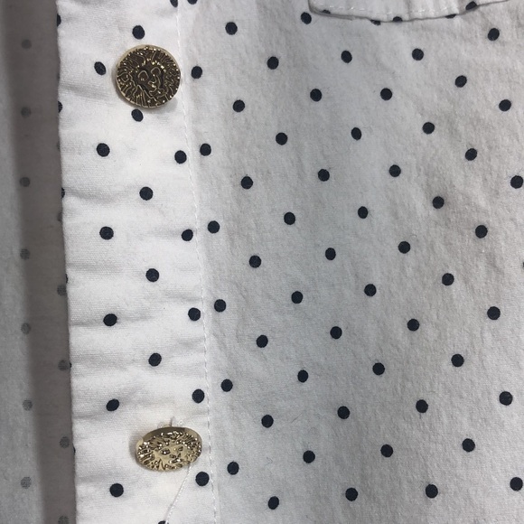 Anne Klein button down white with black dots - Picture 4 of 11